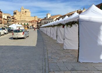 Montaje de la Feria Navideña de Turégano / DIPUTACIÓN
