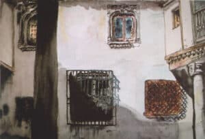 El patio de la casa de Los Rueda 8 8 Angelina de Blas garcia Patio Acuarela y plumilla 2013