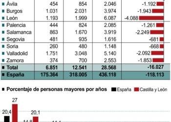 Movimiento natural de población en Castilla y León 2024.