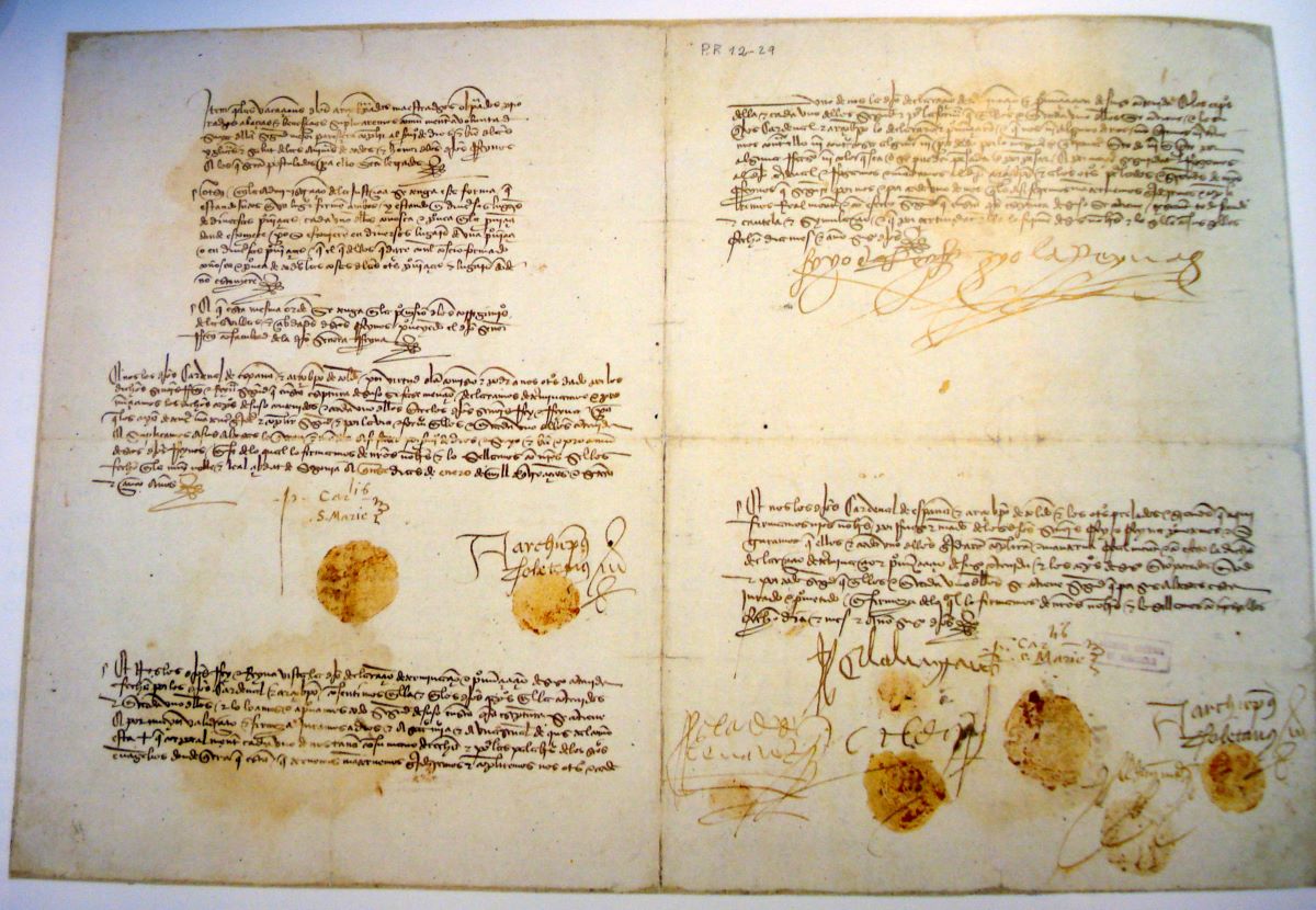 Tratado Concordia de Segovia (Archivo General de Simancas).