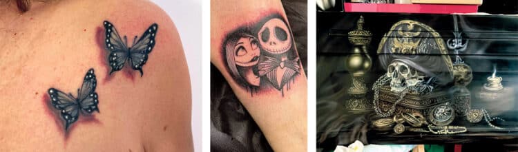 Un regalo artístico y original que durará toda la vida 1 Tatuajes y aerografías realizadas por la artista Rakel Tablada en su taller. Regalar obras de arte personalizadas es una idea original y diferente. / RAKEL TABLADA