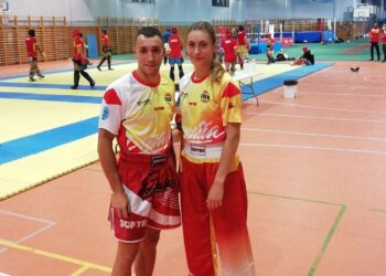 Marta González y Sergio de Diego durante una competición./CLUB VICTORIA