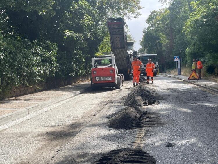 Operarios trabajando en el Paseo Santo Domingo de Guzmán, cuyas obras financiadas por la Junta de Castilla y León finalizaron en el mes de noviembre./ HÉCTOR CRIADO