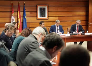 El consejero de Movilidad participa en la reunión de la Mesa de las Telecomunicaciones. / Rubén Cacho