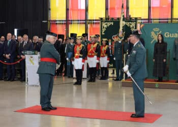 Acto de toma de posesión de Miguel Sánchez Guerrero en León. / Campillo