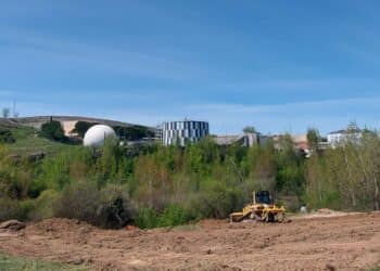 Imagen de las obras en el valle de Tejadilla. /ACUAES