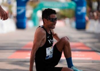 Javi Guerra durante la Media Maratón de Pollenca./E.A
