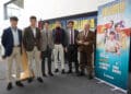 Roberto Martín 'Jarocho', Manuel Diosleguarde, Mario Navas, Sergio Rodríguez, Nacho de la Viuda y Gonzalo Santonja presentan el cartel de la Corrida de la Oportunidad de Valladolid. / MIRIAM CHACÓN - ICAL