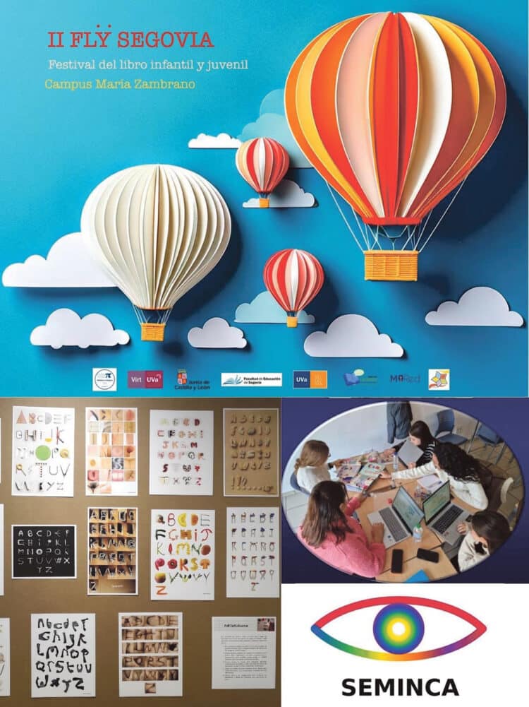 Cartel del Flÿ Segovia. Eva Álvarez Ramos; exposición Juegaletrea. Carmen Gómez Redondo y Gael Zamora Lacasta; proyecto InspirArte Infantil. Myriam de la Iglesia Gutiérrez.