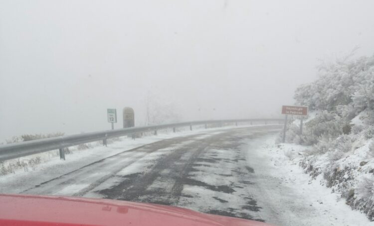 La SG-112 durante una nevada.