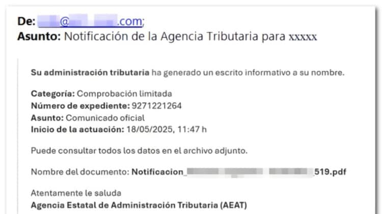 Alerta de Hacienda: este email que están recibiendo muchos españoles puede acabar con tus ahorros en un pispás