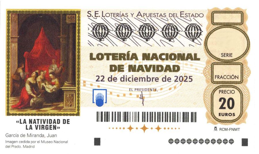 Los segovianos juegan una media de 136 euros para la lotería de Navidad, por encima del gasto regional 3 Cada décimo de lotería es una herramienta de difusión de la cultura. Para este año, la pintura escogida es La Natividad de la Virgen, de Juan García de Miranda.
