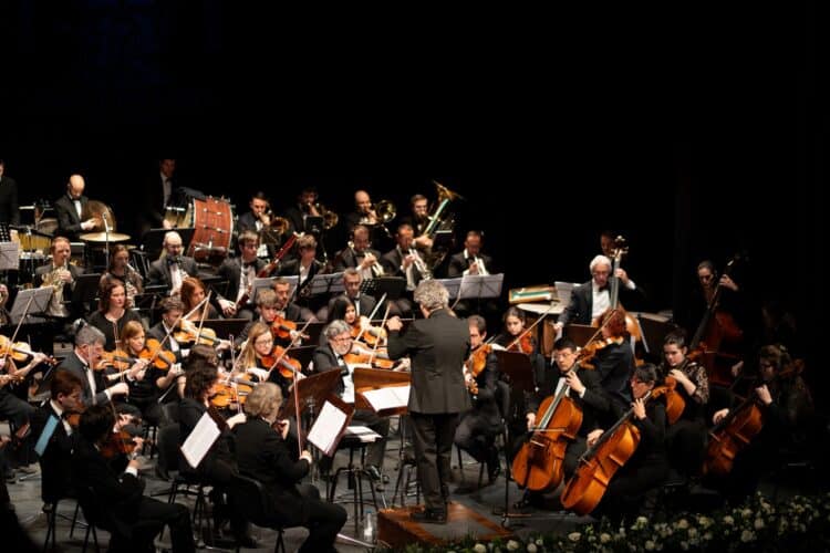 Un momento de la actuación de la Orquesta Sinfónica de Segovia en el Teatro Juan Bravo./ PATRONATO ALCÁZAR