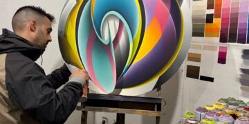 Wels, trabajando en una de sus obras./ E.A.