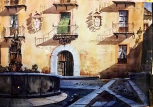 La iglesia de San Martín y la plaza de las Sirenas (III) 5 24 Regidor Plaza sirenas 1992