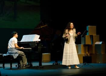 La soprano Ángela Herrero y el pianista Daniel García, en el Encuentro de Mujeres Músicas 'María de Pablos'. / INÉS ARCONES