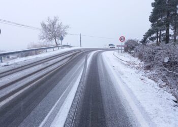 Vista de una carretera de la provincia a primera hora de hoy / DIPUTACIÓN