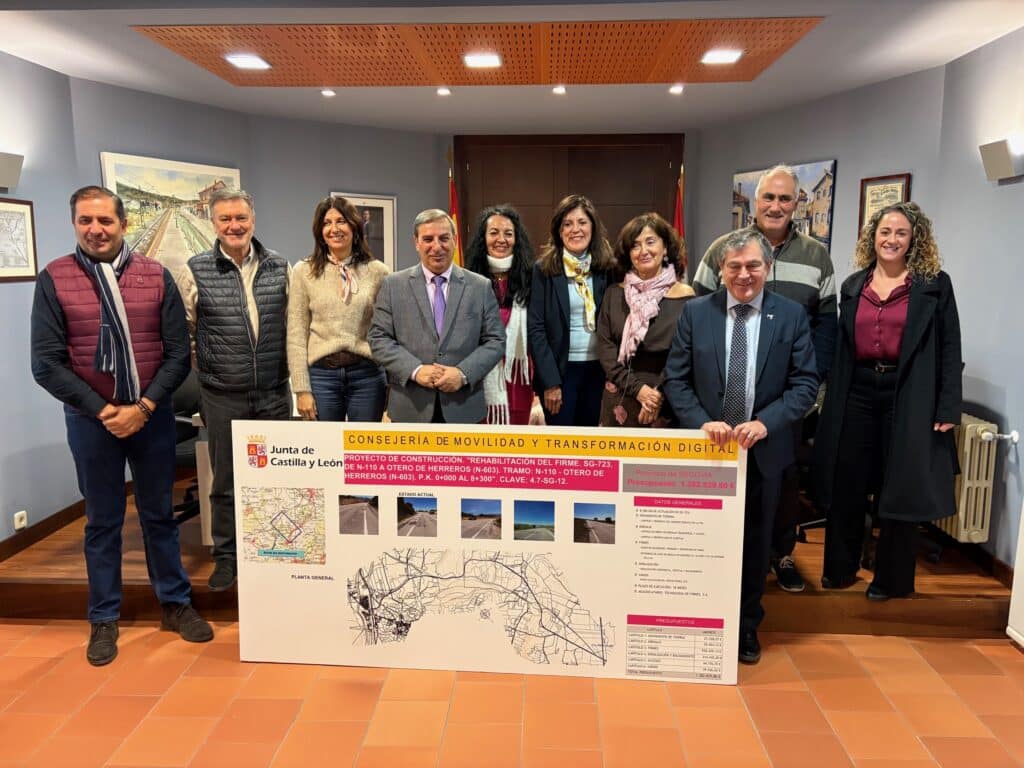 Movilidad invierte 1,15 millones en rehabilitar la carretera SG-723, entre Otero de Herreros y la N-110 2 Presentación del proyecto de mejora de la carretera SG-723 / JCYL