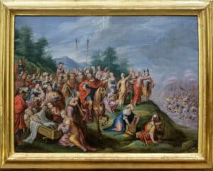 El pueblo de Israel tras el paso del mar Rojo con la momia del patriarca José.