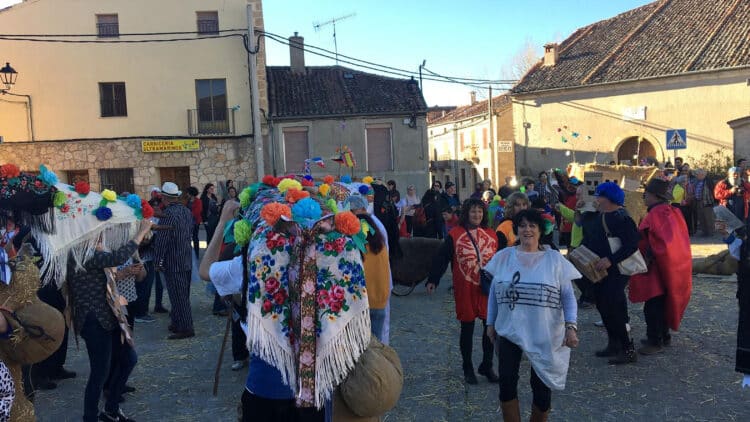 Vaquillas en el carnaval de Arcones en una edición anterior.