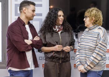 Álex Blázquez, Tamara Martín y Ana Fernández, de CCOO. / NACHO VALVERDE - ICAL