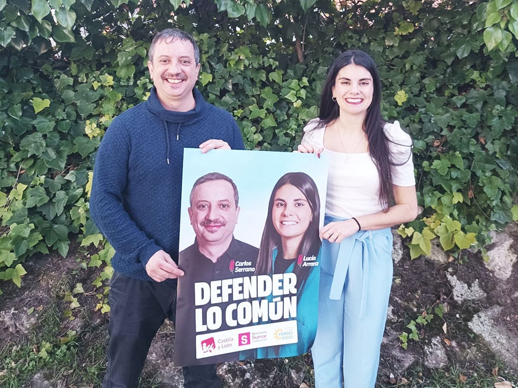 Carlos Serrano y Lucía Arranz, candidatos de IU-Sumar-Verdes Equo por Segovia. / IU SEGOVIA