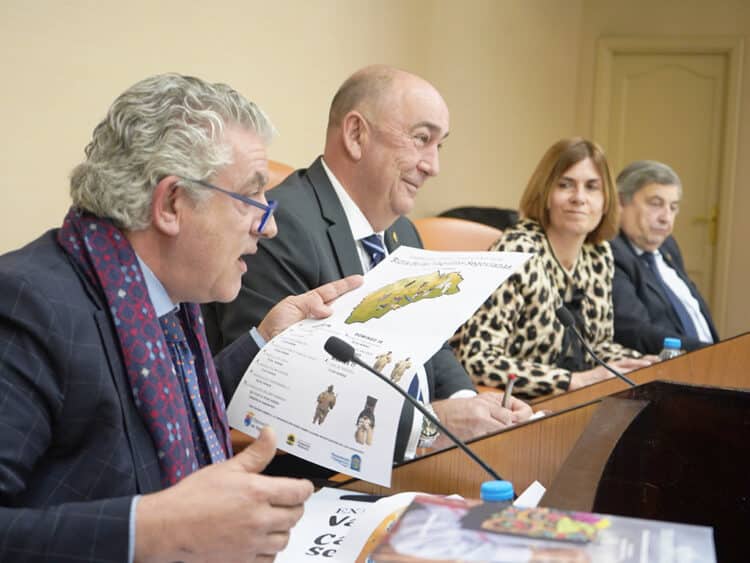 José María Bravo, Miguel Ángel de Vicente, Magdalena Rodríguez y Basilio del Olmo, durante el debate de la moción de las Vaquillas de Carnaval. / DIPUTACIÓN