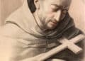 Grabado de origen belga del siglo XIX de San Juan de la Cruz.