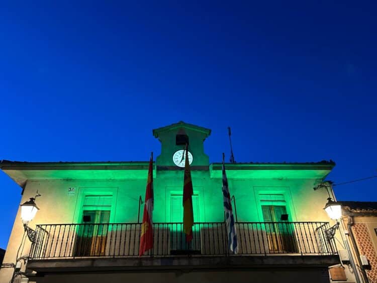 El Ayuntamiento de Torrecaballeros se ilumina de verde por el Día Mundial del Cáncer 1 El Ayuntamiento de Torrecaballeros se volverá a iluminar de verde por el Día Mundial del Cáncer / AYTO. DE TORRECABALLEROS