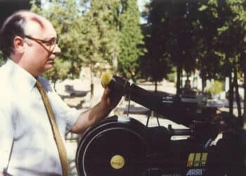 Pérez Merinero durante el rodaje de la película “Rincones del paraíso”, en 1996.