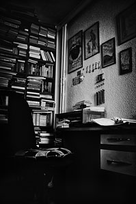 Carlos Pérez Merinero, el hombre que solo sabía escribir 4 El estudio de Pérez Merinero.