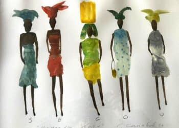 Acuarela africana del pintor Pedro Canabal.