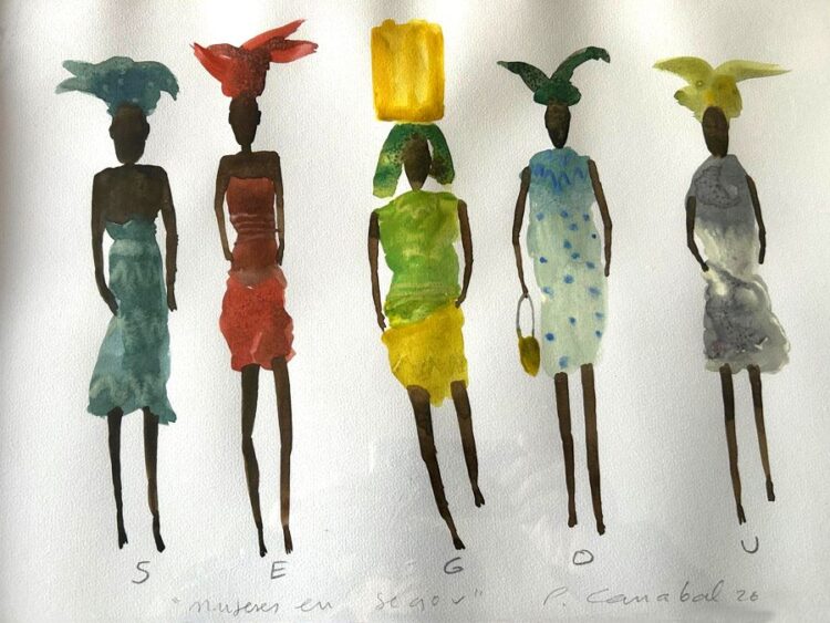 ‘De Senegal a Canarias’ inmigración, solidaridad y futuro 1 Acuarela africana del pintor Pedro Canabal.