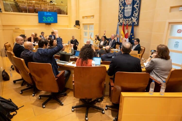 Concejales votando durante uno de los últimos plenos del Ayuntamiento de Segovia. / HÉCTOR CRIADO