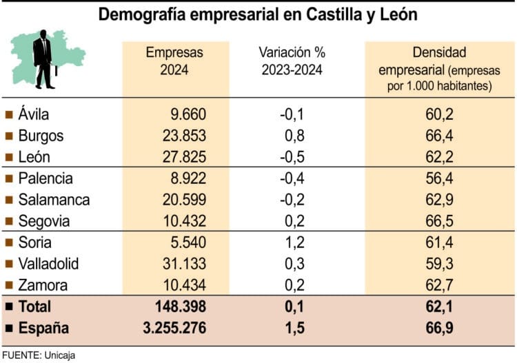 Demografía empresarial en Castilla y León (10cmx7cm)