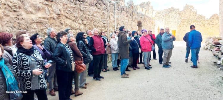 Los participantes, durante la visita al castillo de Turégano./ L. MATARRANZ