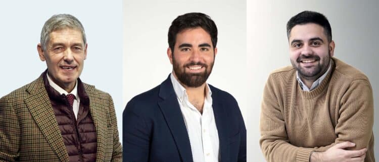 Los procuradores del Grupo Popular, José María Eirós y Ángel Porras, junto al socialista Diego Vallejo.