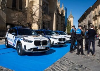 Los nuevos coches de la Policía Local presentados el jueves. / Héctor Criado