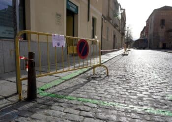 Obras en la calle San Agustín. /HÉCTOR CRIADO