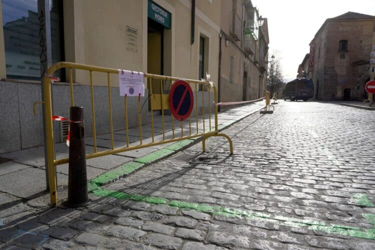Obras en la calle San Agustín. /HÉCTOR CRIADO