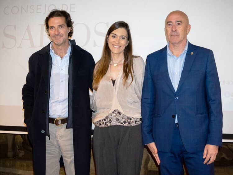 Javier Goyeneche. María José Tapia y Óscar Moral, en la sesión del Consejo de Sabios. / HÉCTOR CRIADO