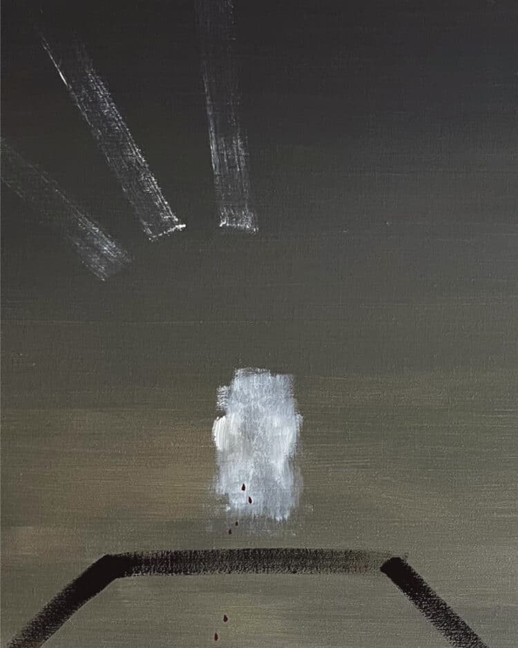 Detalle de la obra ‘Getsemaní’ de Gustavo Fuentetaja – Óleo sobre lienzo.