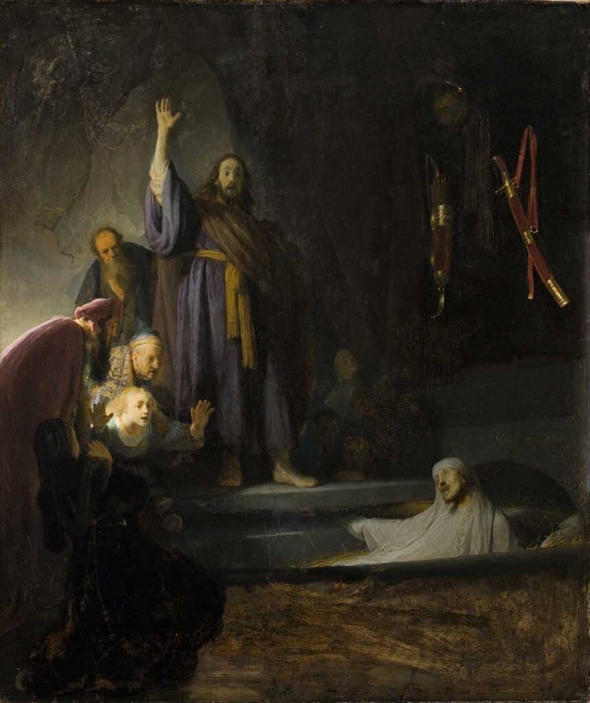 La resurreccion de Lazaro. Rembrandt. c 1630 1632. Museo del Condado de Los Angeles. EEUU web