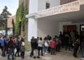 Entrada al teatro del IES 'Andrés Laguna', durante una pasada edición de la Muestra Independiente. / KAMARERO