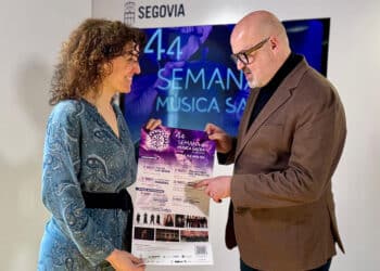 Noelia Gómez y Juan Carlos Monroy presenta la Semana de Música Sacra. / FUNDACIÓN DON JUAN DE BORBÓN