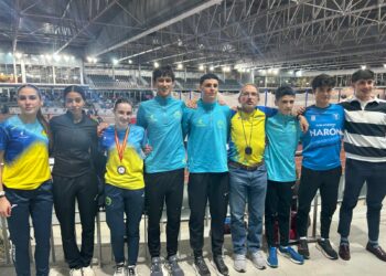 La delegación del club segoviano durante la cita en Salamanca./SPORTING SEGOVIA