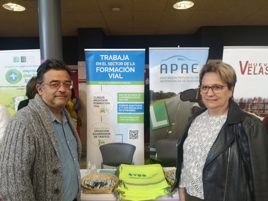 Herranz, junto a Juan Carlos Sánchez, actual Presidente de Autoescuelas de Segovia en la Feria Tándem.