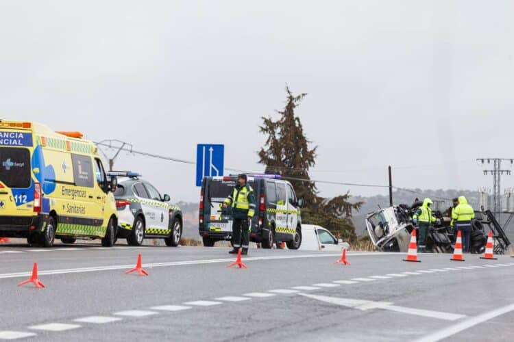 Accidente con una víctima mortal cerca de Villacastín, en la Nacional 110. / ICAL
