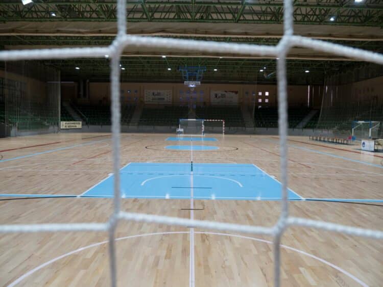 Cancha vacía del pabellón Pedro Delgado. / J.M.