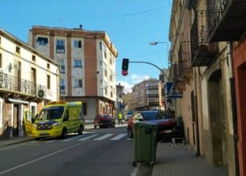 Imagen de archivo de un accidente de circulación en la travesía de Cantalejo. / E.A.